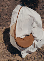 Polène Numéro Dix Textured Leather Shoulder Bag - Camel